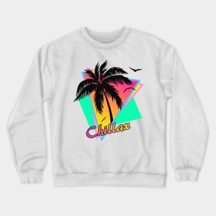 Chillax Cool 80s Sunset Crewneck Sweatshirt